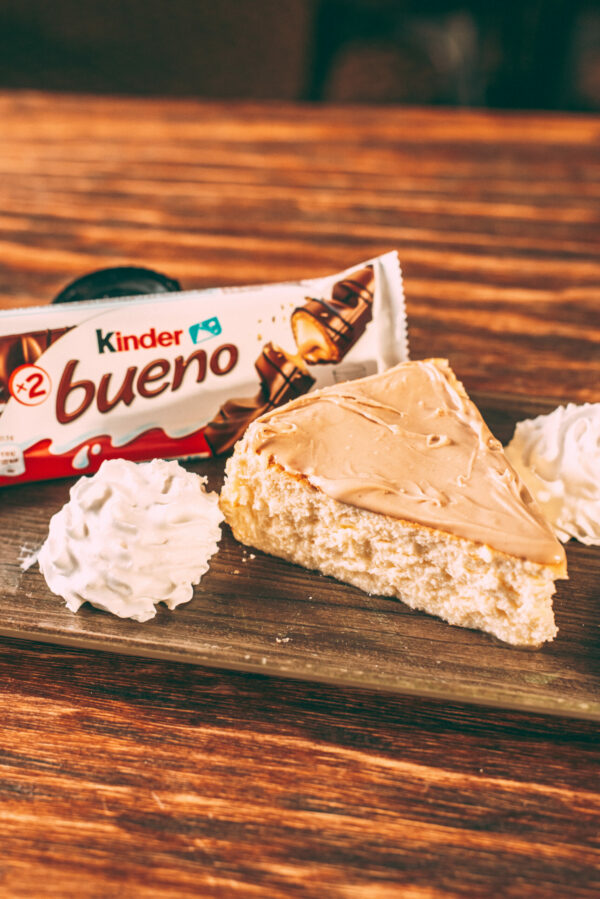 Tarta de queso casera con crema de Kinder bueno